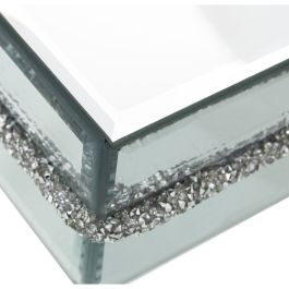 Caja-Joyero Alexandra House Living Gris Cristal Espejo 15 x 6 x 15 cm