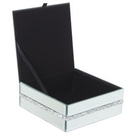 Caja-Joyero Alexandra House Living Gris Cristal Espejo 15 x 6 x 15 cm