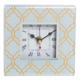 Reloj de Mesa Alexandra House Living Dorado Cristal 14 x 14 x 4 cm