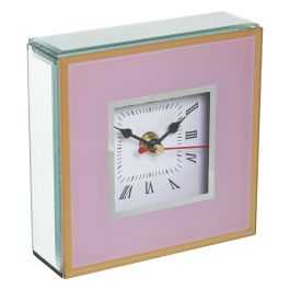 Reloj de Mesa Alexandra House Living Rosa Cristal 14 x 14 x 4 cm