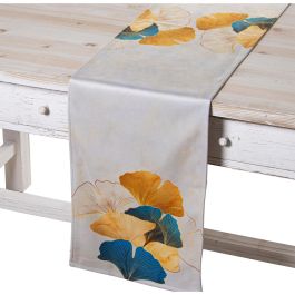 Camino de Mesa Alexandra House Living Amarillo Gris Textil 180 x 30 cm Terciopelo Ginkgo