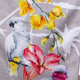 Camino de Mesa Alexandra House Living Gris Textil 180 x 30 cm Terciopelo Floral Pájaro