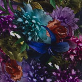 Camino de Mesa Alexandra House Living Negro Textil 180 x 30 cm Terciopelo Floral