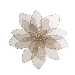 Decoración de Pared Alexandra House Living Dorado Metal Flor 55 x 8 cm