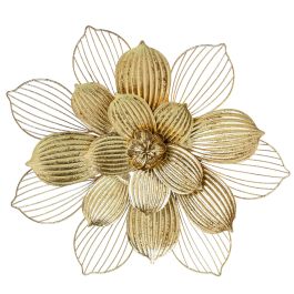 Decoración de Pared Alexandra House Living Dorado Metal Flor 49,5 x 45 x 4 cm