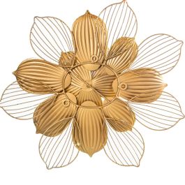 Decoración de Pared Alexandra House Living Dorado Metal Flor 49,5 x 45 x 4 cm