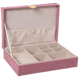 Caja-Joyero Alexandra House Living Rosa Textil 28 x 7 x 20 cm