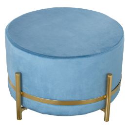 Puff Alexandra House Living Azul Terciopelo Madera 50 x 30 x 50 cm Puff Alexandra House Living Azul Terciopelo Madera 50 x 30 x 50 cm