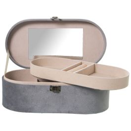 Caja-Joyero Alexandra House Living Gris Textil 26 x 10 x 13 cm