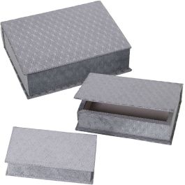 Juego de Cajas Decorativas Alexandra House Living Gris Textil 3 Piezas Precio: 45.37500067759999. SKU: B1HGN8GYP3