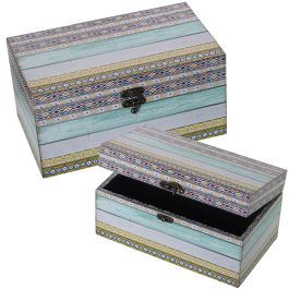 Juego de Cajas Decorativas Alexandra House Living Multicolor Madera 2 Piezas Precio: 45.37500067759999. SKU: B1JBNJCM9F