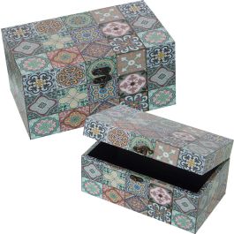 Juego de Cajas Decorativas Alexandra House Living Multicolor Madera 2 Piezas Precio: 45.37500067759999. SKU: B13Y2Z6BE3