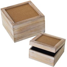 Juego de Cajas Decorativas Alexandra House Living Marrón Madera 2 Piezas Precio: 42.9550000363. SKU: B1CF749CMV