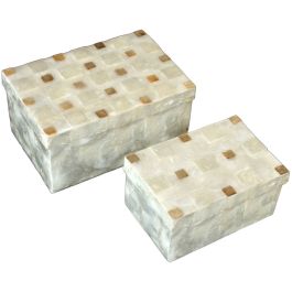 Juego de Cajas Decorativas Alexandra House Living Marrón Nácar 2 Piezas Precio: 50.759499286099995. SKU: B15JXBA87A