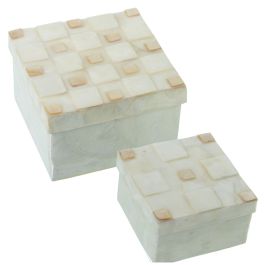 Juego de Cajas Decorativas Alexandra House Living Nácar 2 Piezas Precio: 32.294899649099996. SKU: B1DZXC47PN