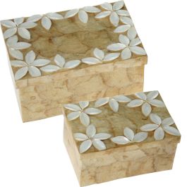 Juego de Cajas Decorativas Alexandra House Living Marrón Nácar 2 Piezas Precio: 50.759499286099995. SKU: B17SFW5MEB