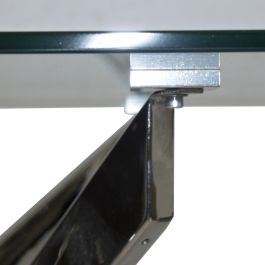 Mesa de Comedor Alexandra House Living Gris Transparente Cristal 160 x 73 x 90 cm