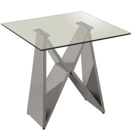 Mesa auxiliar Alexandra House Living Gris Transparente 55 x 55 x 55 cm Precio: 342.0548997459. SKU: B1524N9Q28