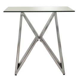 Mesa auxiliar Alexandra House Living Gris Transparente 55 x 55 x 55 cm