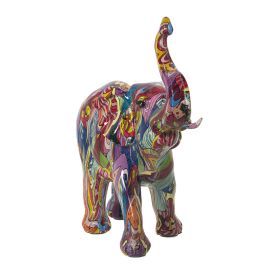Figura Decorativa Alexandra House Living Multicolor Plástico Elefante 10 x 23 x 22 cm