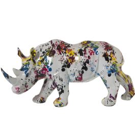 Figura Decorativa Alexandra House Living Multicolor Plástico Rinoceronte Pintura 17 x 36 x 18 cm