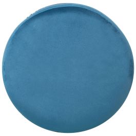 Puff Alexandra House Living Azul Terciopelo Madera 40 x 43 x 40 cm