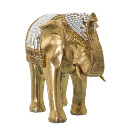 Figura Decorativa Alexandra House Living Dorado Plástico Elefante 14 x 31 x 20 cm