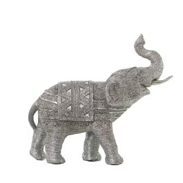 Figura Decorativa Alexandra House Living Plateado Plástico Elefante 15 x 32 x 30 cm
