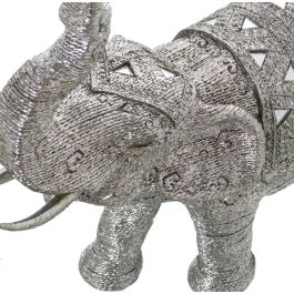 Figura Decorativa Alexandra House Living Plateado Plástico Elefante 15 x 32 x 30 cm