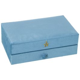 Caja-Joyero Alexandra House Living Azul Textil 29 x 11 x 18 cm Precio: 33.5049007018. SKU: B1G84D5VNN