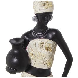 Figura Decorativa Alexandra House Living Blanco Plástico Africana 9 x 12 x 39 cm