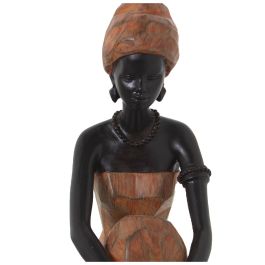 Figura Decorativa Alexandra House Living Marrón Plástico Africana 12 x 23 x 24 cm