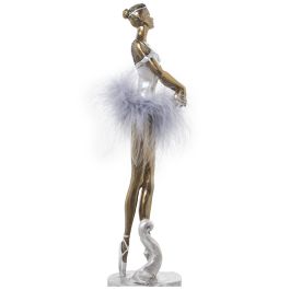 Figura Decorativa Alexandra House Living Blanco Plateado Acrílico Plástico Melamina Bailarina