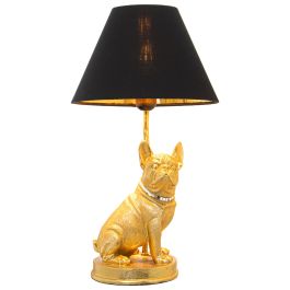 Lámpara de mesa Alexandra House Living Negro Oro Dorado Plástico 40 W 26 x 46 x 26 cm Perro