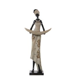 Figura Decorativa Alexandra House Living Beige Plástico Africana 16 x 25 x 58 cm