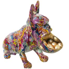 Figura Decorativa Alexandra House Living Multicolor Plástico Perro 19 x 32 x 27 cm Cuenco