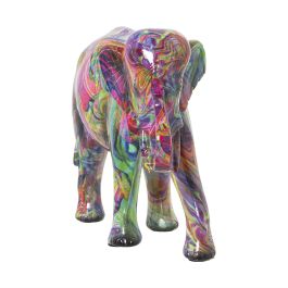 Figura Decorativa Alexandra House Living Multicolor Plástico Elefante Pintura 11 x 18 x 24 cm