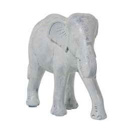 Figura Decorativa Alexandra House Living Blanco Plástico Elefante 10 x 18 x 24 cm