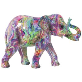 Figura Decorativa Alexandra House Living Multicolor Plástico Elefante Pintura 13 x 21 x 29 cm