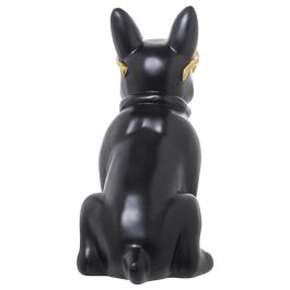 Figura Decorativa Alexandra House Living Negro Dorado Plástico Gafas Perro 19 x 27 x 26 cm