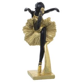 Figura Decorativa Alexandra House Living Negro Dorado Plástico Bailarina 14 x 18 x 26 cm