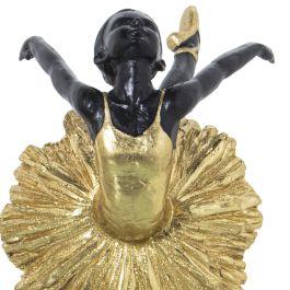 Figura Decorativa Alexandra House Living Negro Dorado Plástico Bailarina 14 x 18 x 26 cm