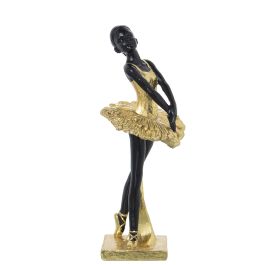 Figura Decorativa Alexandra House Living Negro Dorado Acrílico Plástico Melamina Bailarina 12 x 11 x 27 cm Precio: 33.2750003993. SKU: B1AB3KNL6P