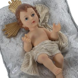 Figura Decorativa Alexandra House Living Plateado Plástico 16 x 17 x 28 cm Cojín Niño Jesús