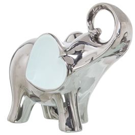 Figura Decorativa Alexandra House Living Celeste Cerámica Elefante Plateado 12 x 25 x 23 cm Precio: 43.49999973. SKU: B14ZR2ZVRK