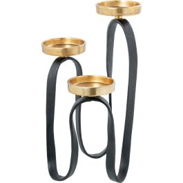 Candelabro Alexandra House Living Negro Aluminio