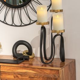 Candelabro Alexandra House Living Negro Aluminio