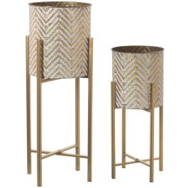 Set de Maceteros Alexandra House Living Dorado Metal Con soporte (4 Piezas) Precio: 234.58999993. SKU: B1K5986Y2W