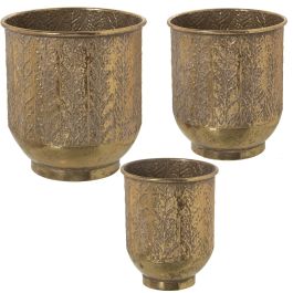 Set de Maceteros Alexandra House Living Dorado Metal (3 Piezas) Precio: 107.49999975. SKU: B1FJEPJ7LY