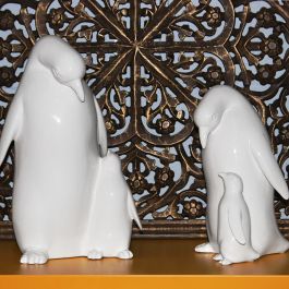 Figura Decorativa Alexandra House Living Blanco Cerámica Pingüino